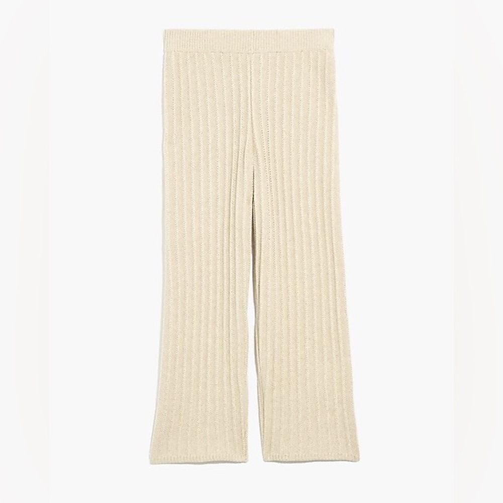 Madewell McLean Sweater Knit Lounge PANTS M Ivory Wishbone Beige